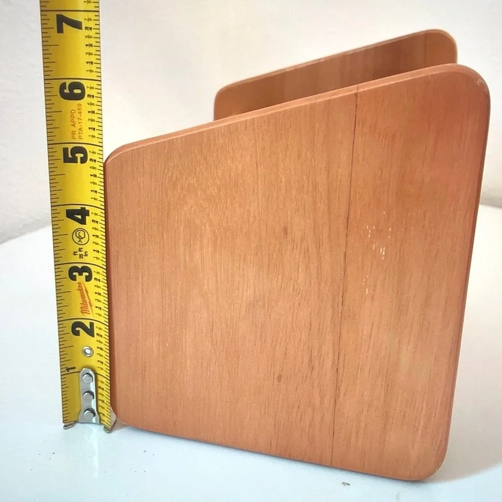 Three-Compartment Wooden Mail & Stationery Caddy - Light Honey Wood